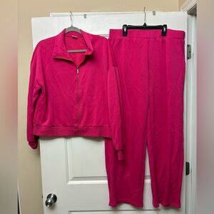 Hot Pink Casual Tracksuit